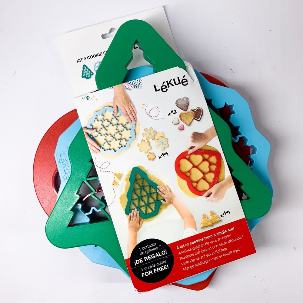 Lekue 3pc Holiday Christmas Cookie Cutter